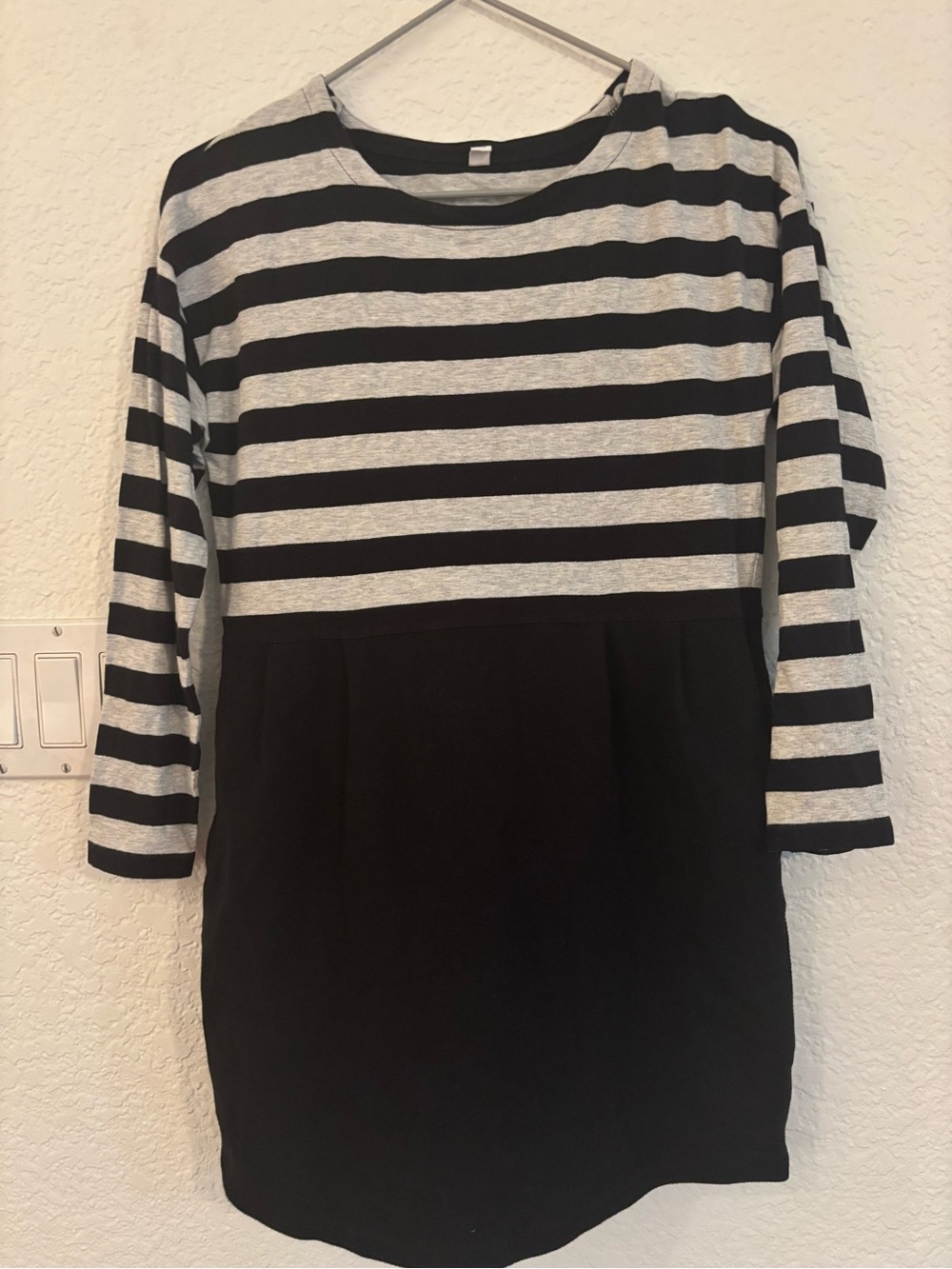 Striped Black and Gray Girl Dress